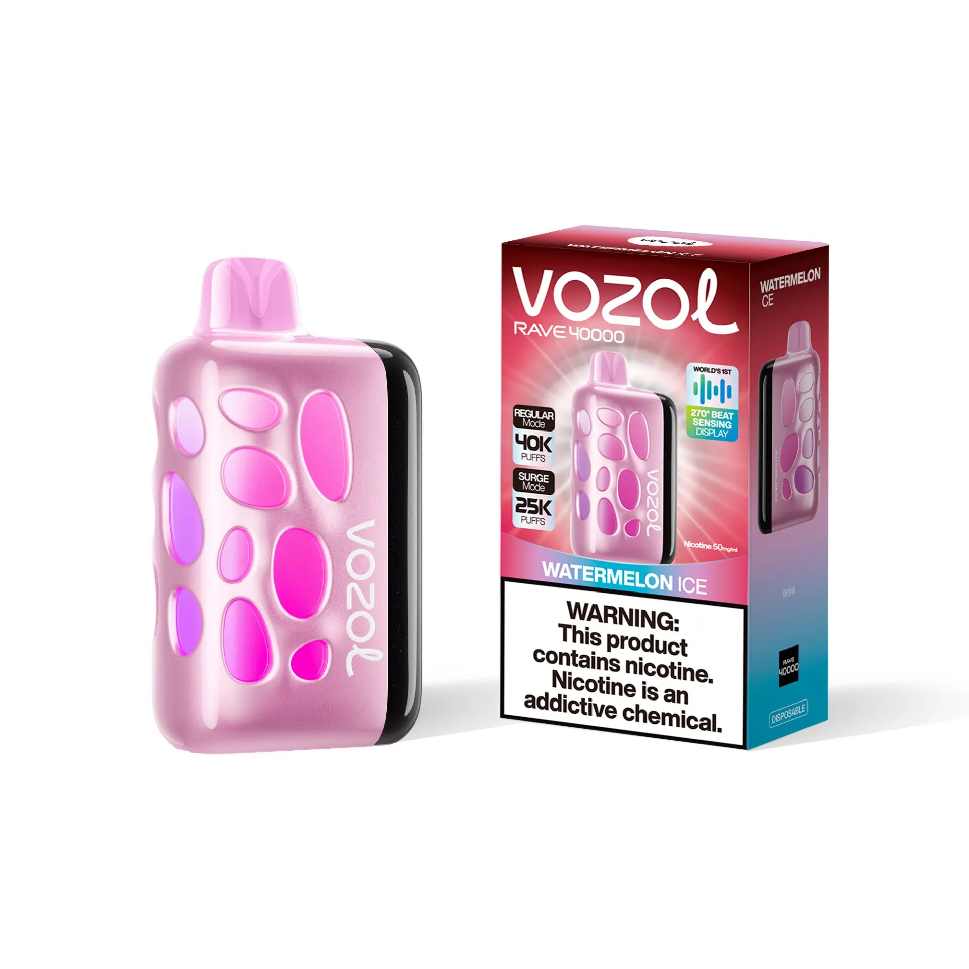 پاد یکبار مصرف 40000 پاف برند ووزول/با طعم هندوانه یخ/ VOZOL RAVE Watermelon Ice 40000 PUFFS