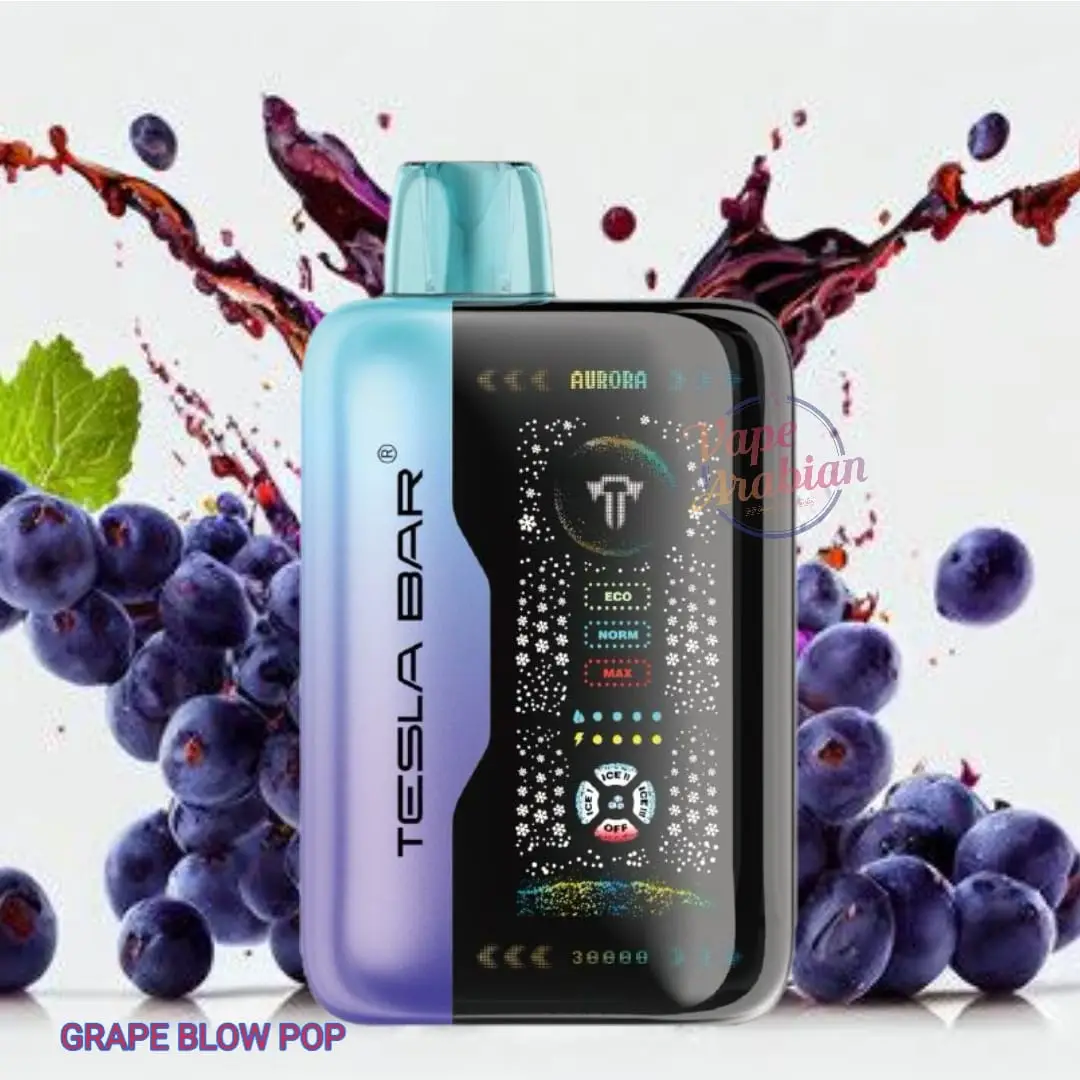 پاد یکبار مصرف تسلا آدامس بادکنکی انگور (40000 پاف)/TESLA BAR Vape 40000 Puffs Grape Blow Pop