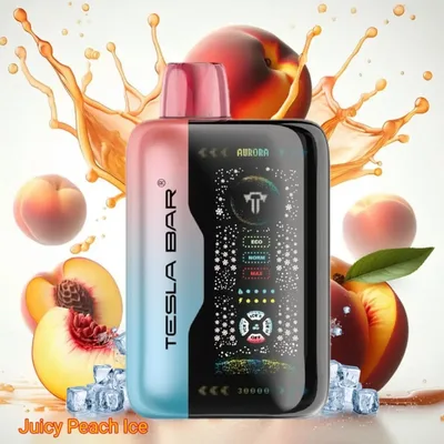 پاد یکبار مصرف تسلا هلو یخ (40000 پاف)/TESLA BAR Vape 40000 Puffs Juicy Peach Ice