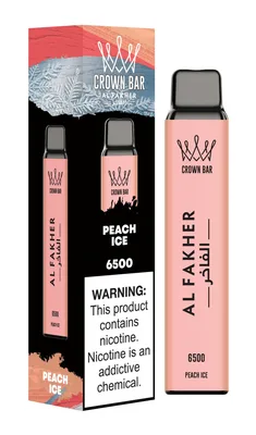 پاد یکبار مصرف الفاخر/هلو یخ (6500 پاف)/ Al Fakher 6500 Puffs Peach Ice