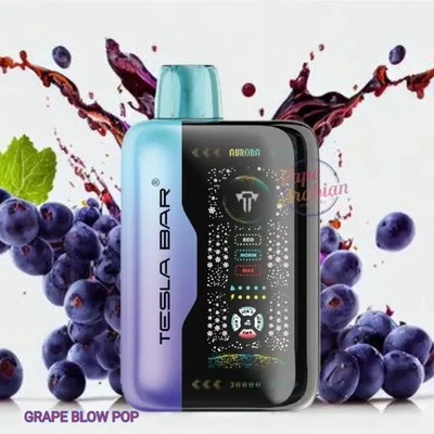 پاد یکبار مصرف تسلا آدامس بادکنکی انگور (40000 پاف)/TESLA BAR Vape 40000 Puffs Grape Blow Pop