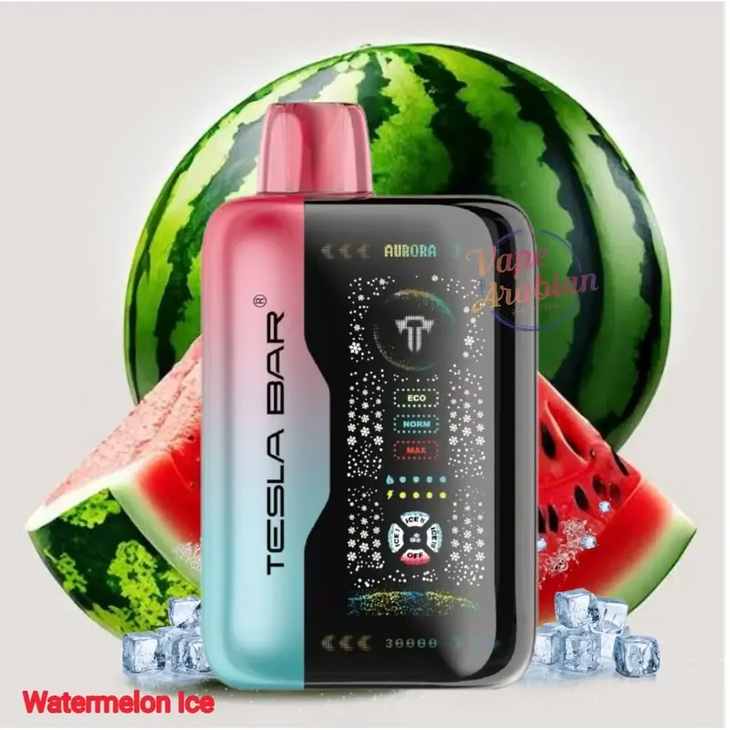 پاد یکبار مصرف تسلا هندونه یخ (40000 پاف)/TESLA BAR Vape 40000 Puffs Watermelon Ice