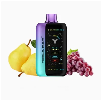 پاد یکبار مصرف تسلا گلابی و انگور (40000 پاف)/TESLA BAR Vape 40000 Puffs Grape Pear